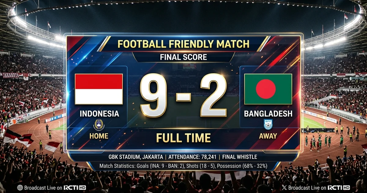 Cover Hasil Pertandingan Indonesia vs Bangladesh 9-2